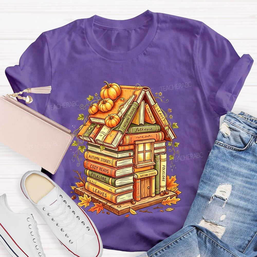 Fall Seasons Pumpkin Spice And Endless Cozy Reads Teacher T-shirt