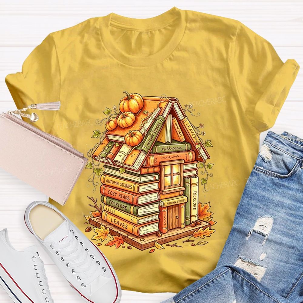 Fall Seasons Pumpkin Spice And Endless Cozy Reads Teacher T-shirt