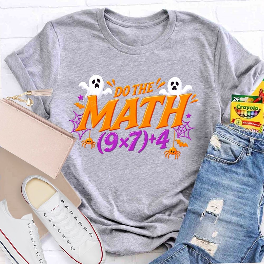 Do The Math Halloween Ghost Spider Math Teacher T-shirt