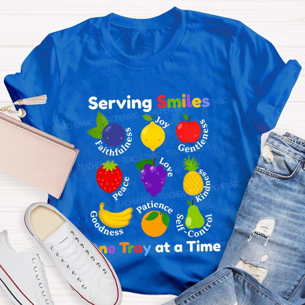 Serving Smiles One Tray At A Time Lunch Lady T-shirt