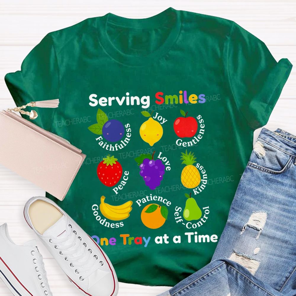 Serving Smiles One Tray At A Time Lunch Lady T-shirt