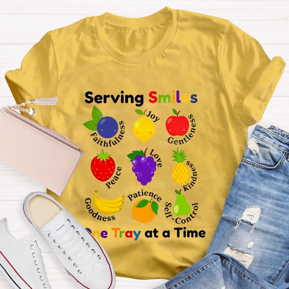 Serving Smiles One Tray At A Time Lunch Lady T-shirt