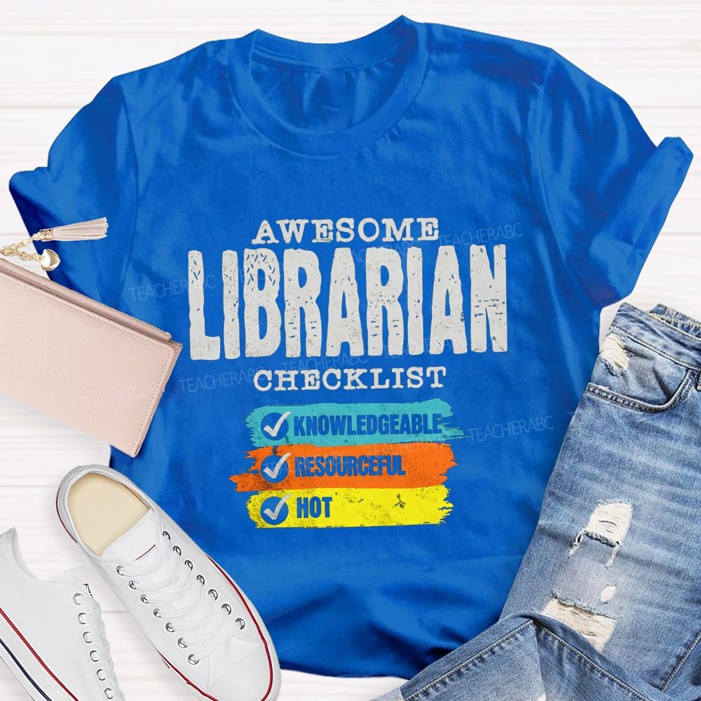 Awesome Librarian Checklist Book Lover T-shirt