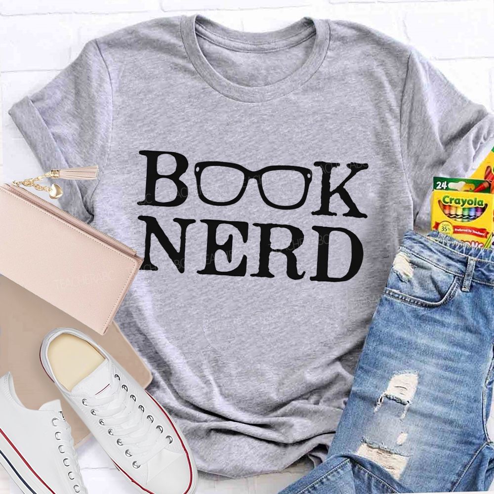 Book Nerd Glasses Reading Lover Bookworm Teacher T-shirt