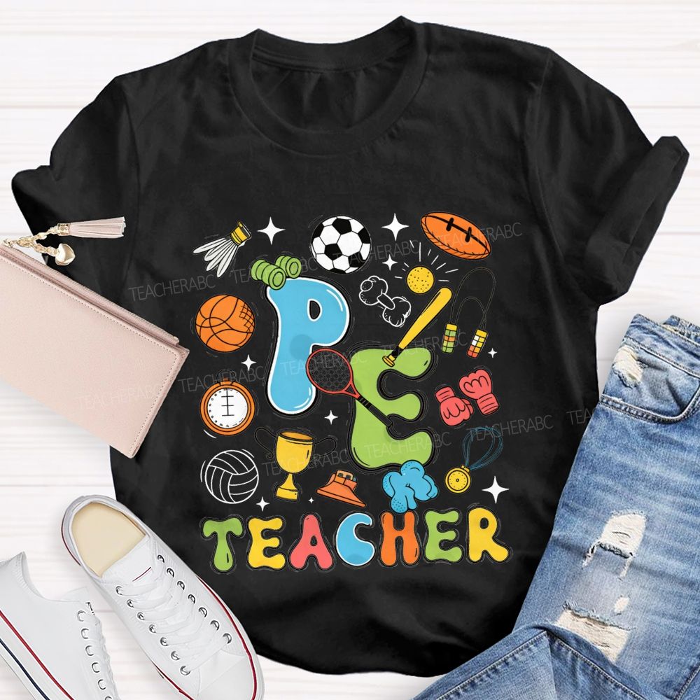 All Sports Vibes For Pe Teacher Physical Education Teacher T-shirt