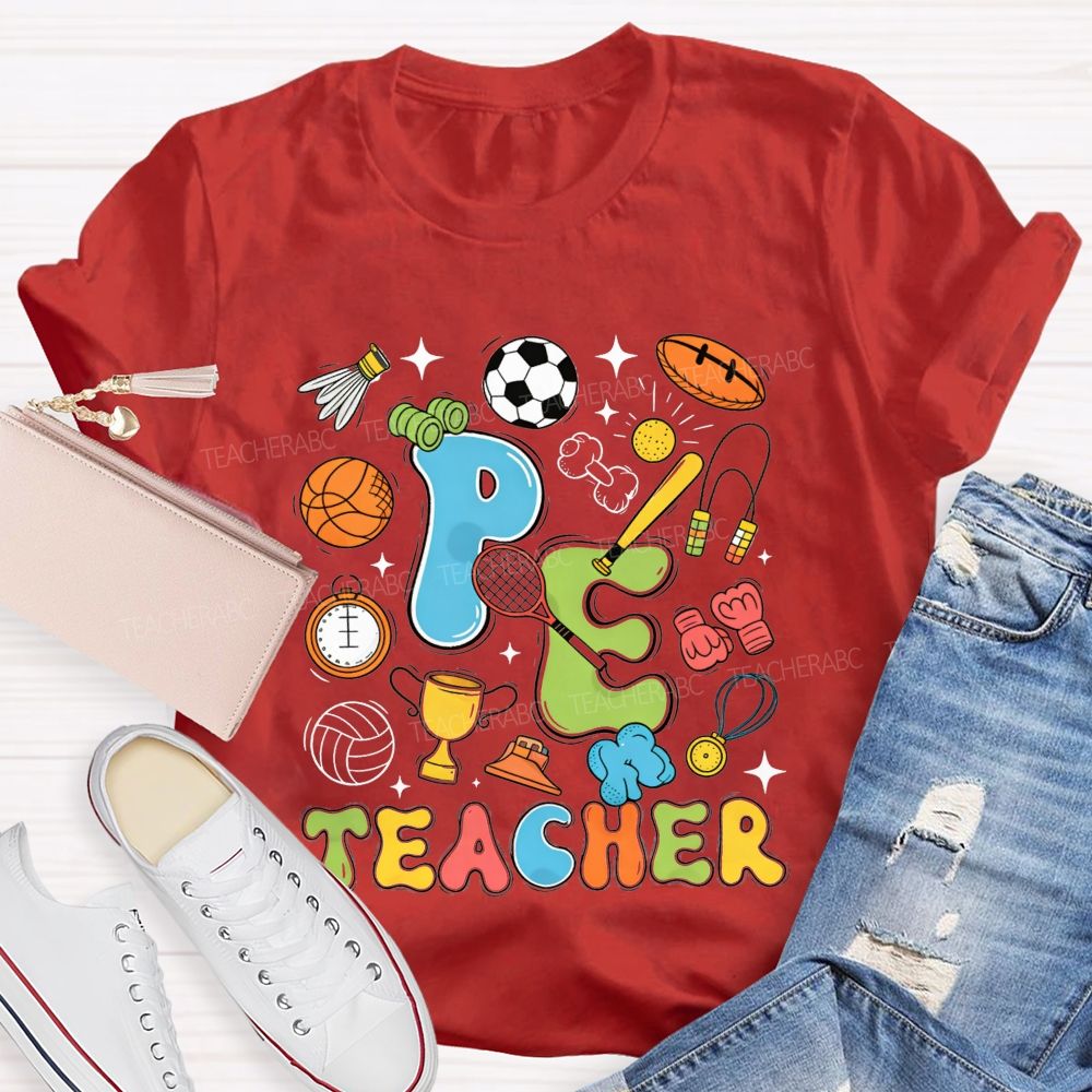 All Sports Vibes For Pe Teacher Physical Education Teacher T-shirt