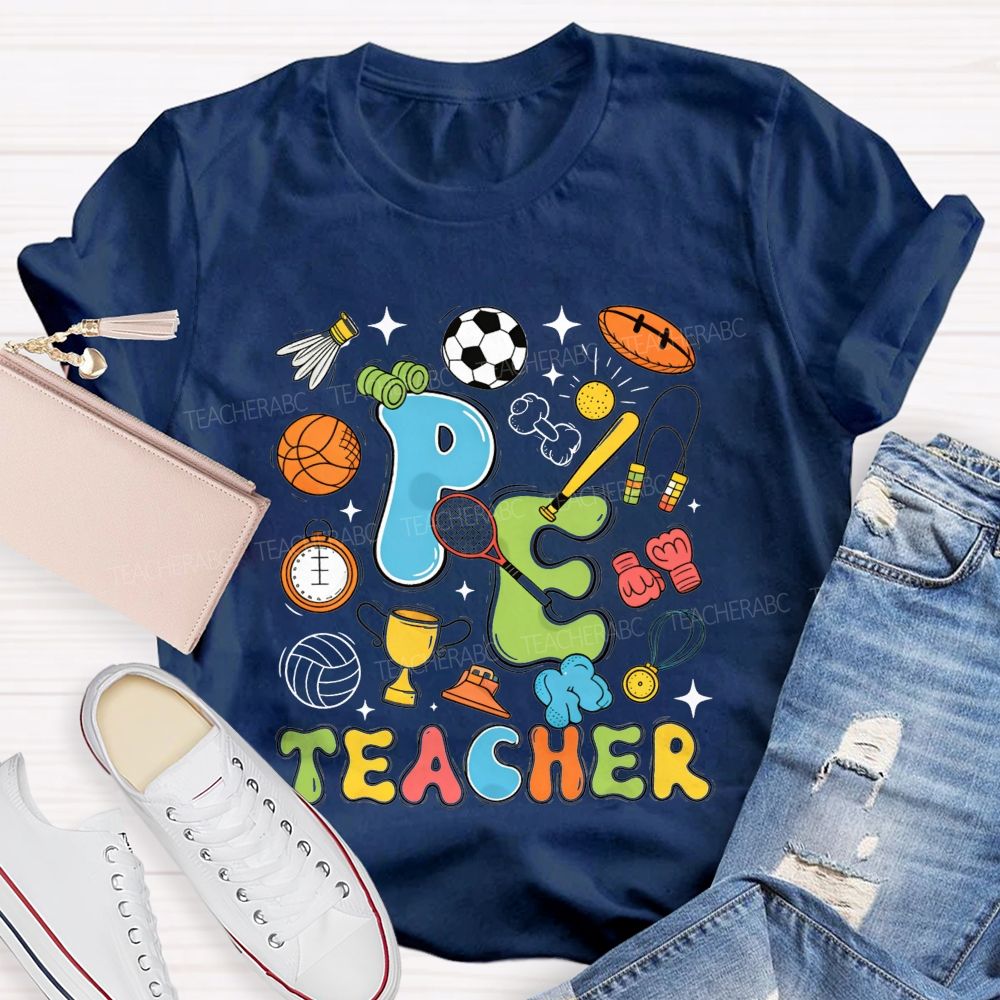 All Sports Vibes For Pe Teacher Physical Education Teacher T-shirt