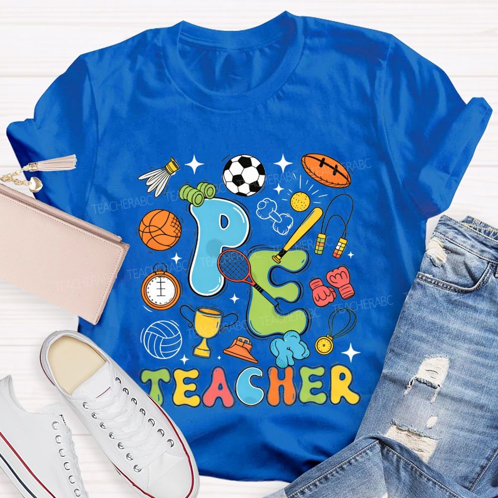 All Sports Vibes For Pe Teacher Physical Education Teacher T-shirt