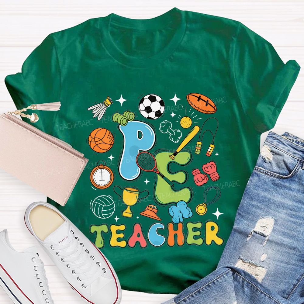 All Sports Vibes For Pe Teacher Physical Education Teacher T-shirt