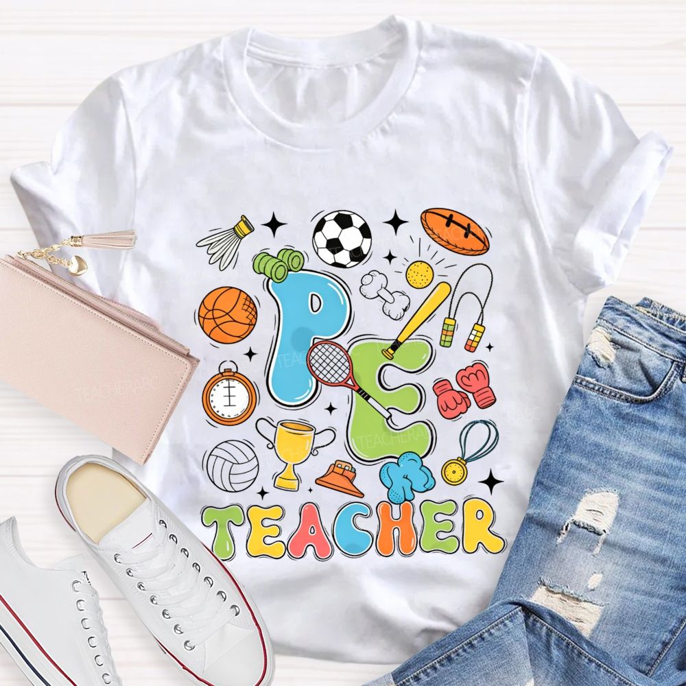 All Sports Vibes For Pe Teacher Physical Education Teacher T-shirt