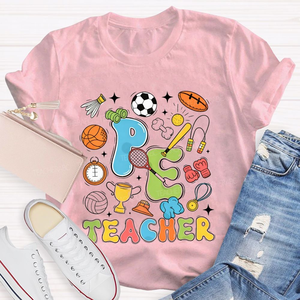All Sports Vibes For Pe Teacher Physical Education Teacher T-shirt