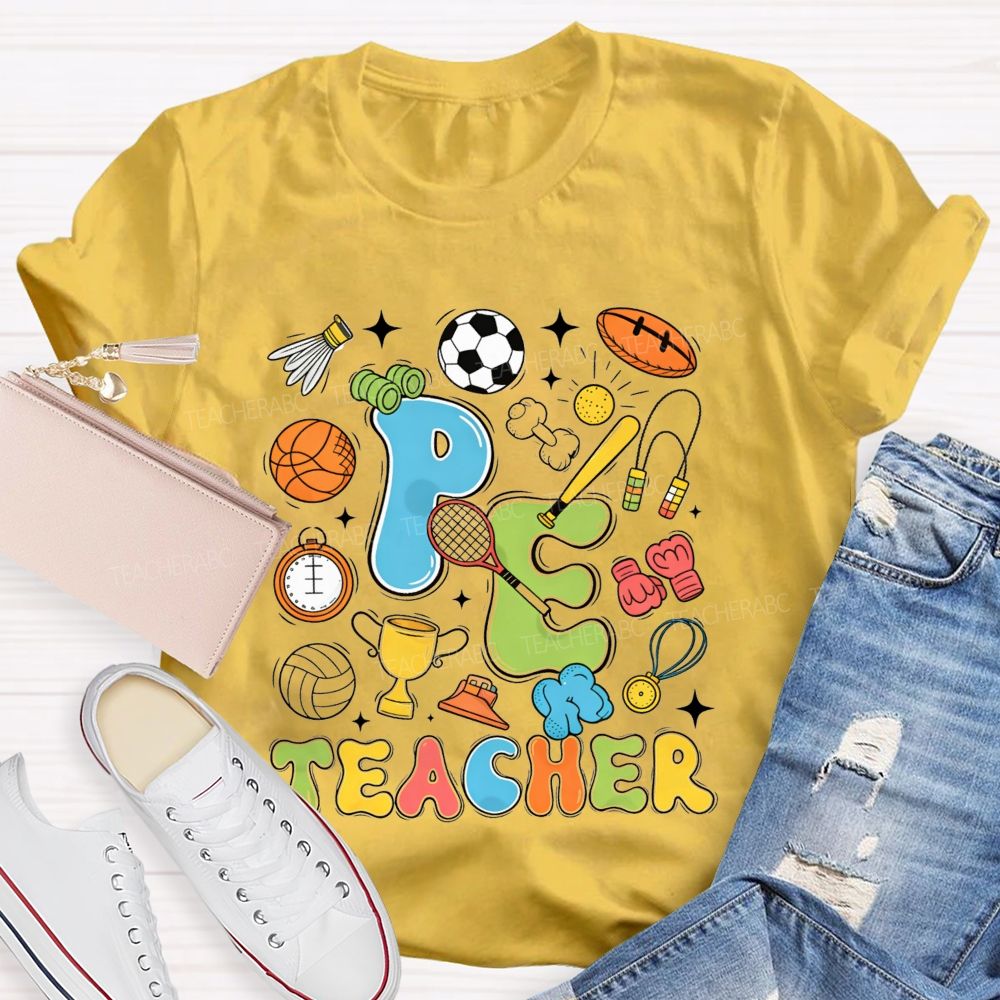 All Sports Vibes For Pe Teacher Physical Education Teacher T-shirt