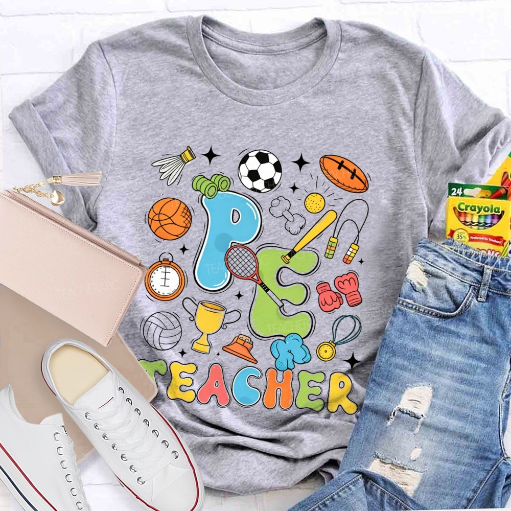 All Sports Vibes For Pe Teacher Physical Education Teacher T-shirt