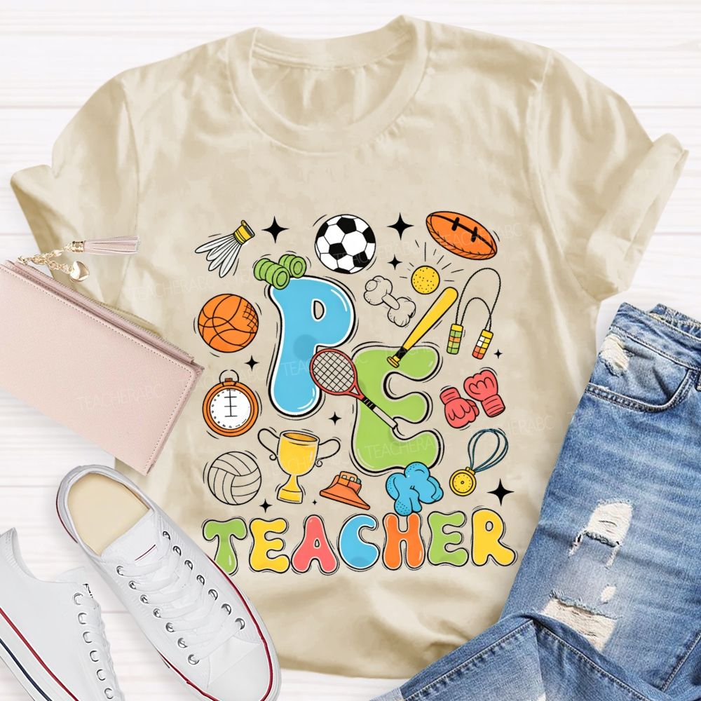 All Sports Vibes For Pe Teacher Physical Education Teacher T-shirt