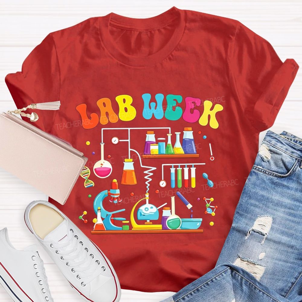 Lab Week Colorful Lab Tools Scientist Teacher T-shirt