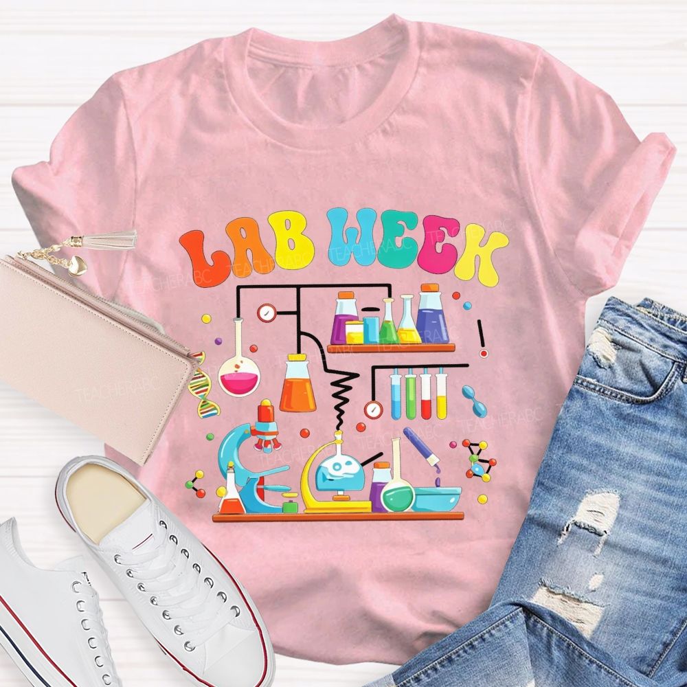 Lab Week Colorful Lab Tools Scientist Teacher T-shirt