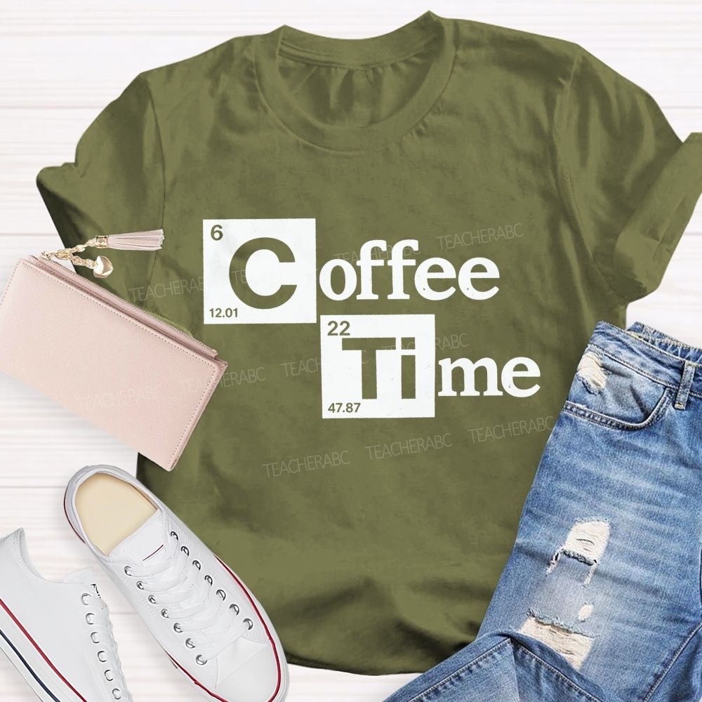 Coffee Time Periodic Table Science Teacher T-shirt