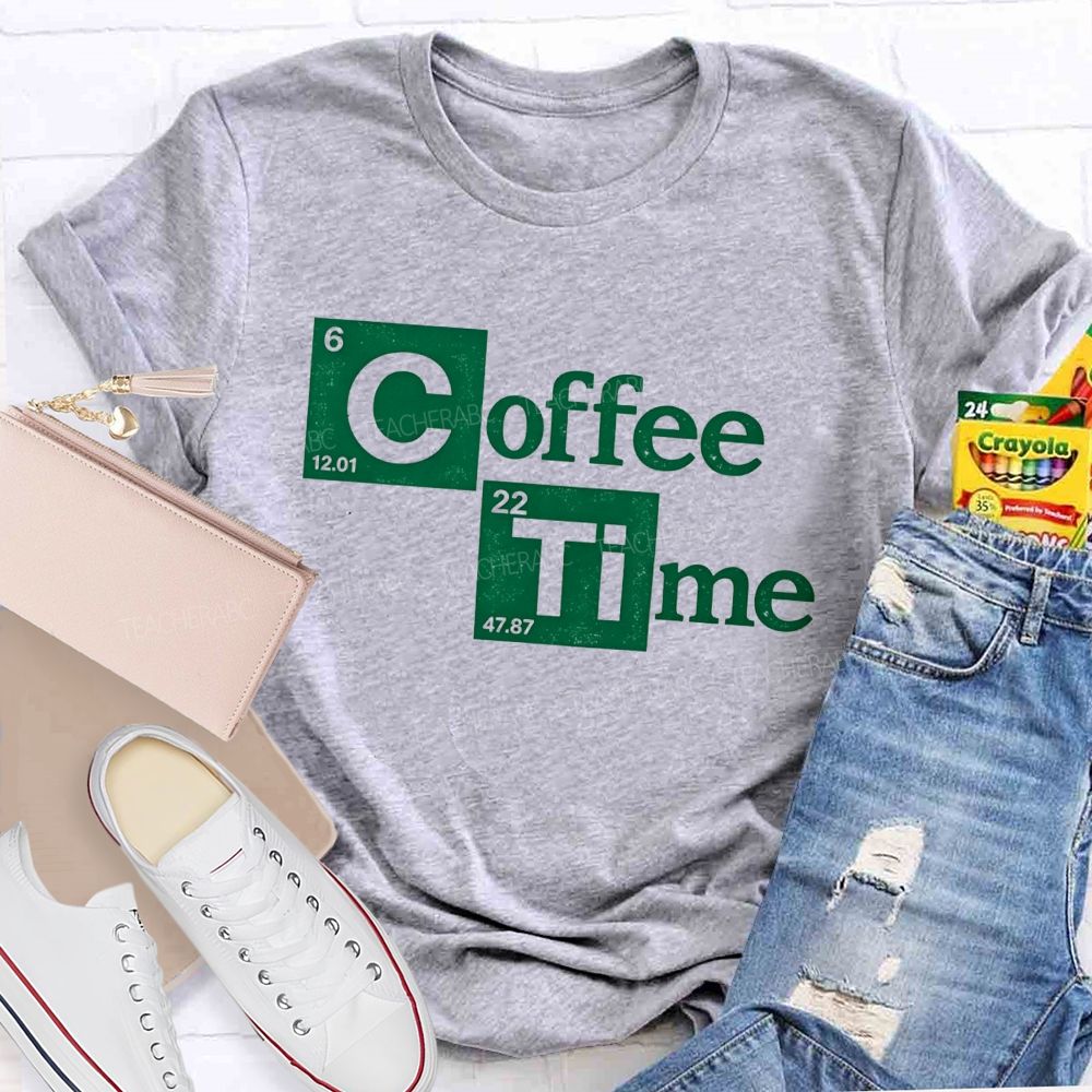 Coffee Time Periodic Table Science Teacher T-shirt