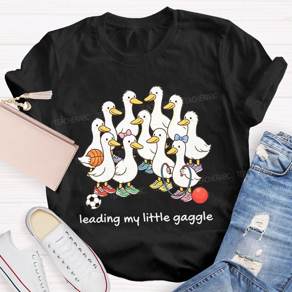 Leading My Little Gaggle Sporty Duck Pe Teacher T-shirt