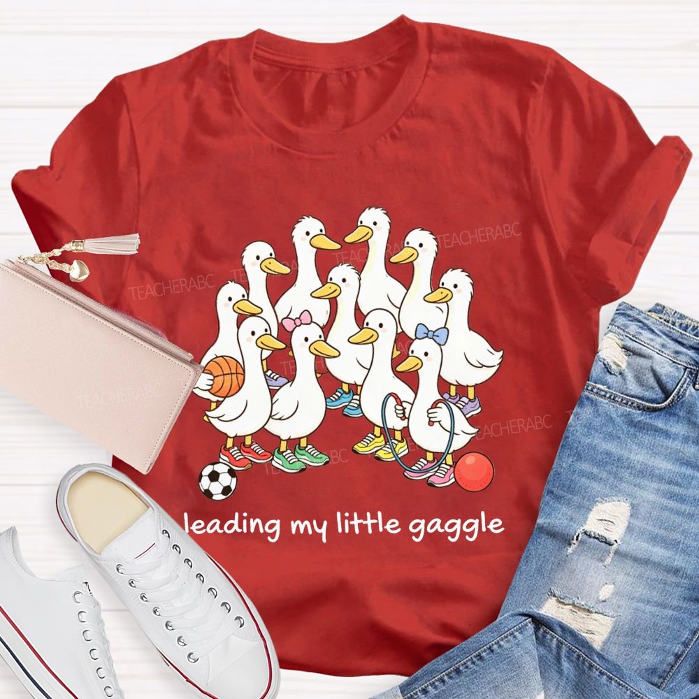 Leading My Little Gaggle Sporty Duck Pe Teacher T-shirt