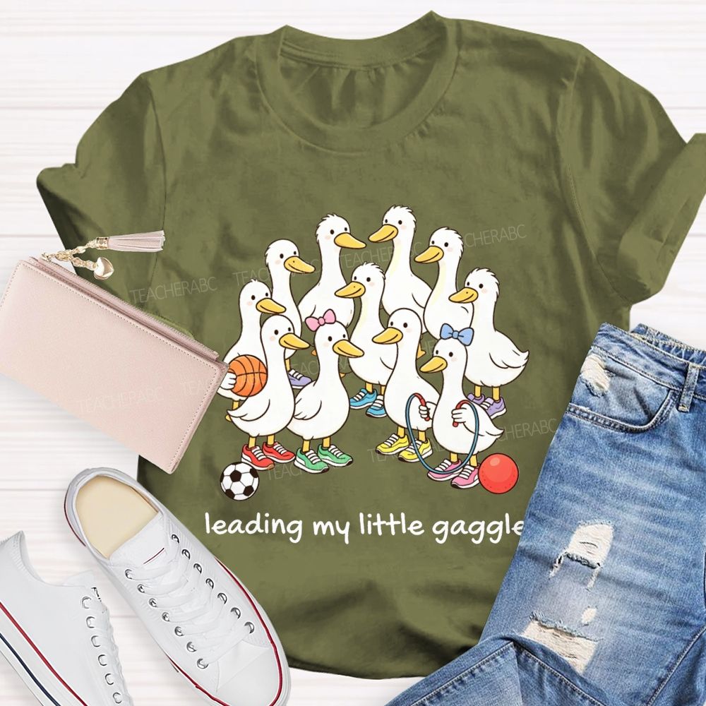 Leading My Little Gaggle Sporty Duck Pe Teacher T-shirt
