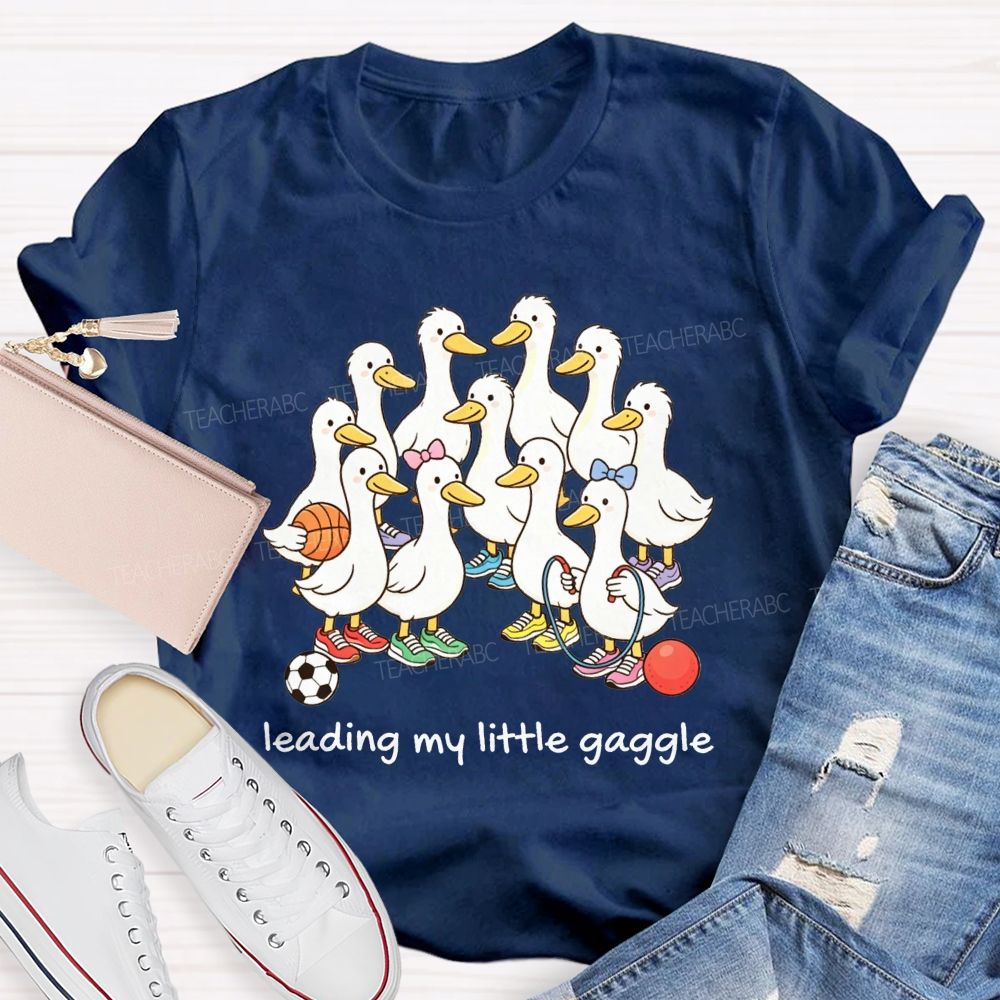 Leading My Little Gaggle Sporty Duck Pe Teacher T-shirt