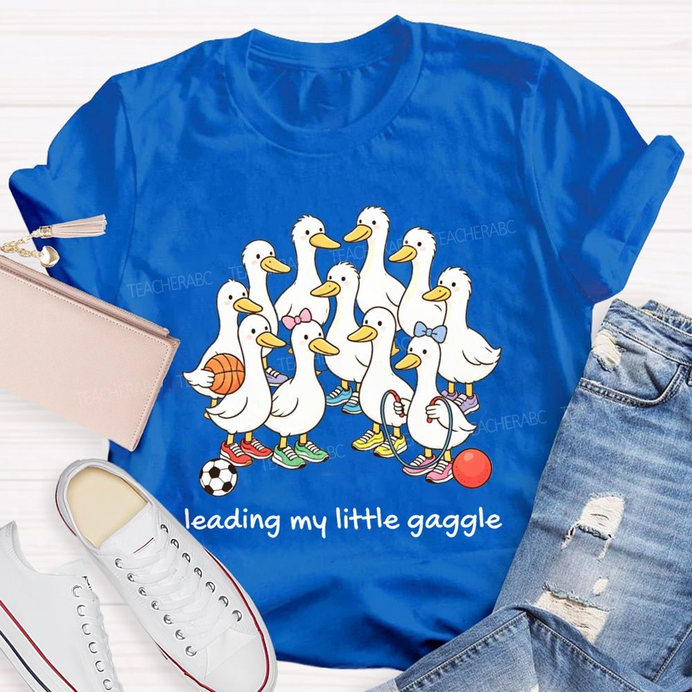 Leading My Little Gaggle Sporty Duck Pe Teacher T-shirt