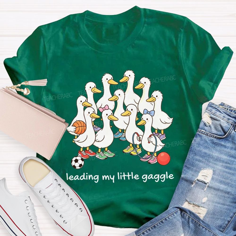 Leading My Little Gaggle Sporty Duck Pe Teacher T-shirt