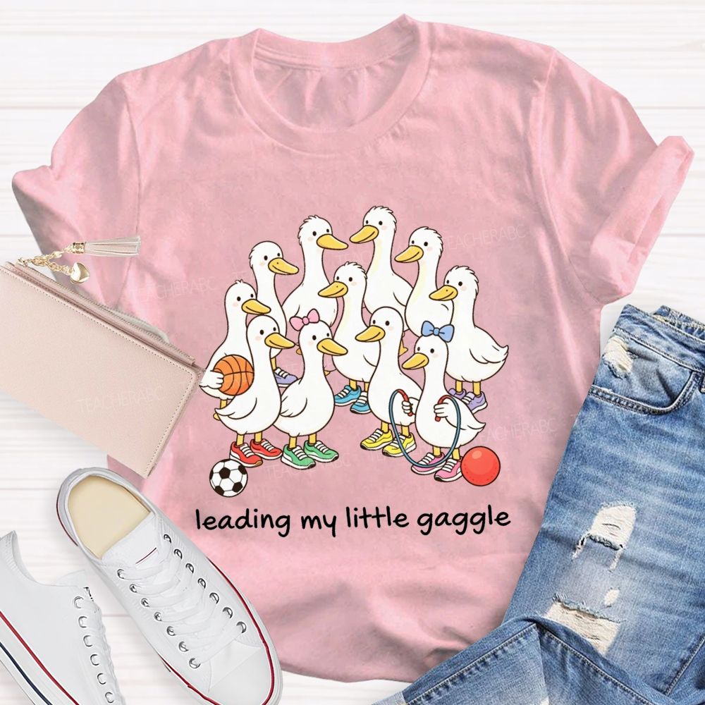 Leading My Little Gaggle Sporty Duck Pe Teacher T-shirt