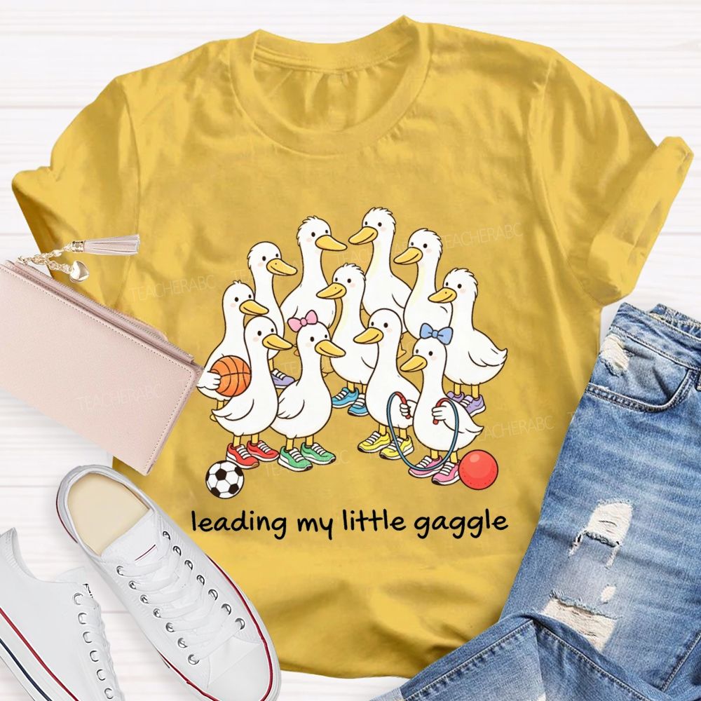 Leading My Little Gaggle Sporty Duck Pe Teacher T-shirt