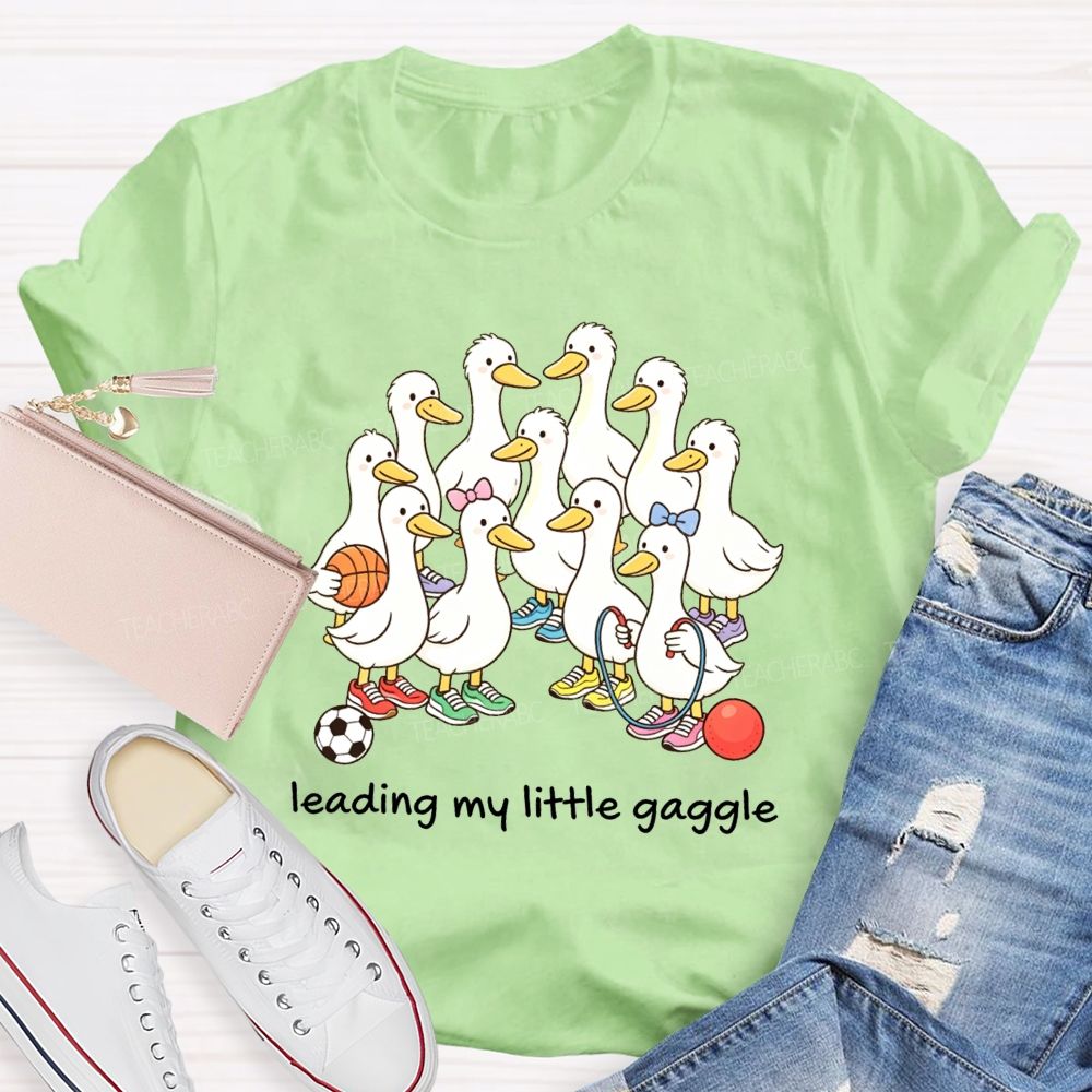 Leading My Little Gaggle Sporty Duck Pe Teacher T-shirt