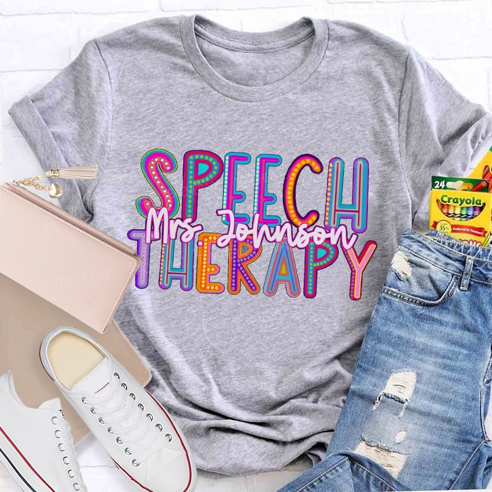 Personalized Name Speech Therary Teacher T-shirt
