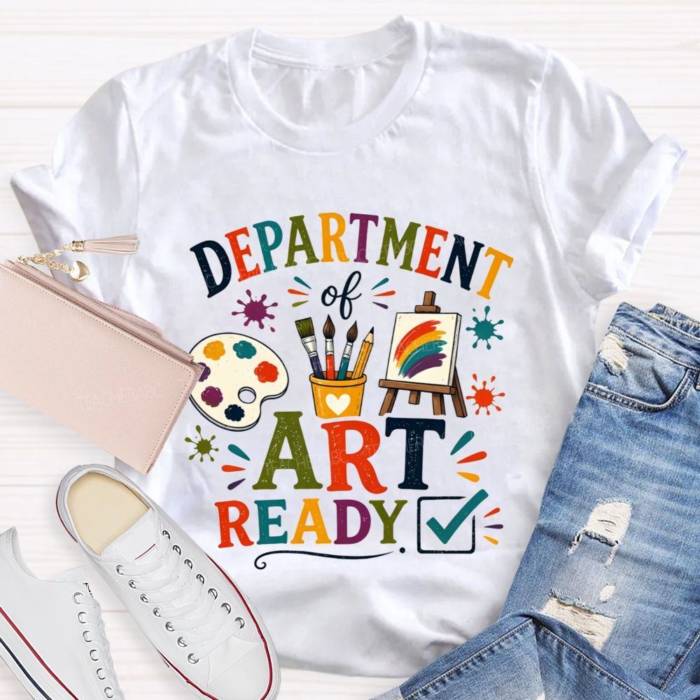 Department Of Art Ready Checkmark Art Teacher T-shirt
