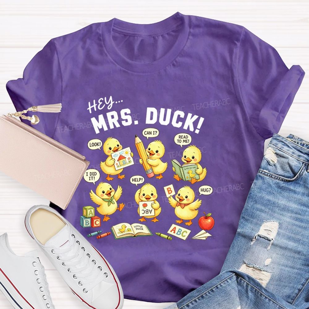 Personalized Name Ducklings Questions And All The Classroom Joy Teacher T-shirt