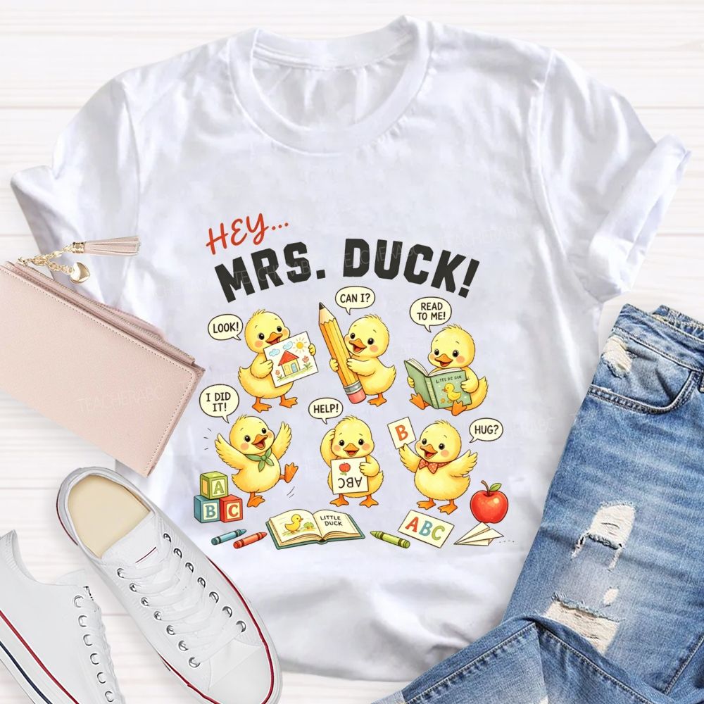 Personalized Name Ducklings Questions And All The Classroom Joy Teacher T-shirt