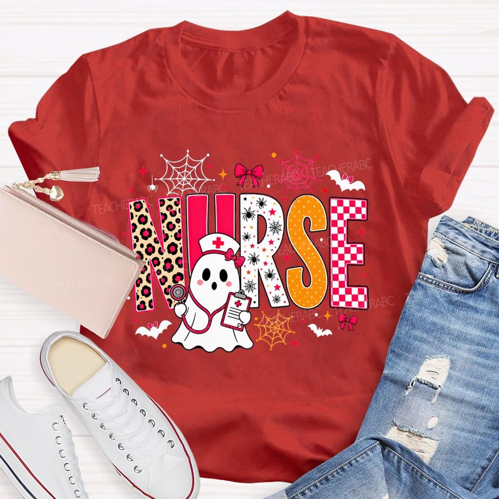 Spooky Ghost Nurse Halloween Vibes T-shirt