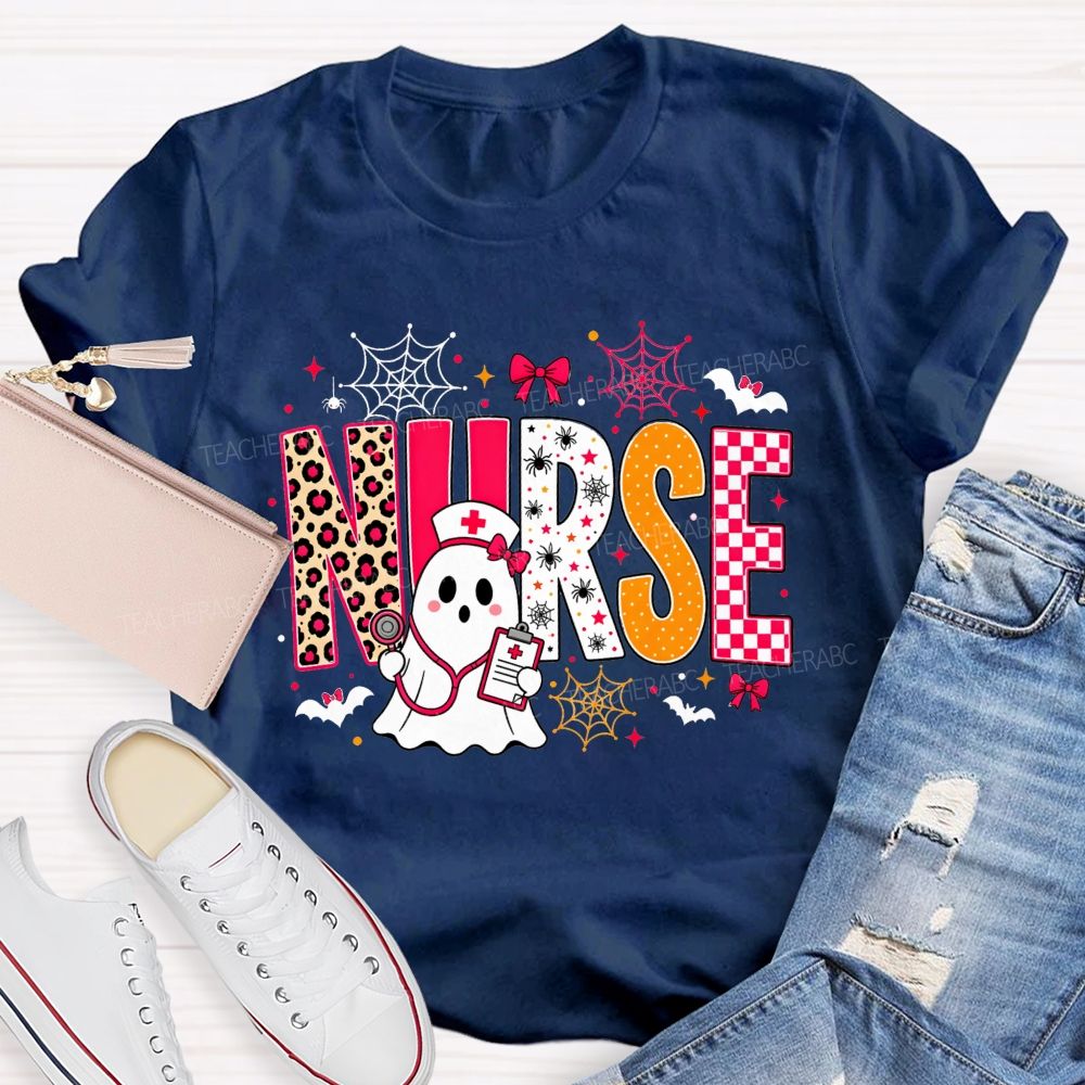 Spooky Ghost Nurse Halloween Vibes T-shirt