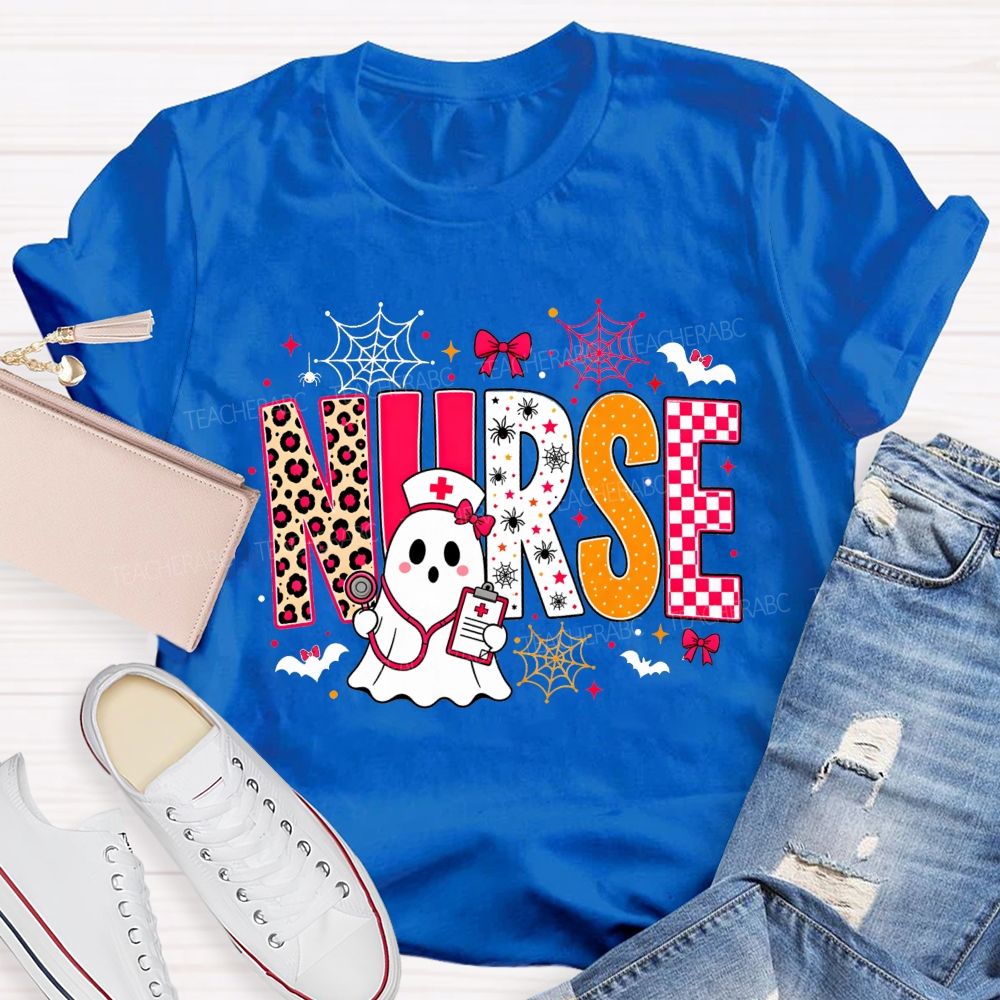 Spooky Ghost Nurse Halloween Vibes T-shirt