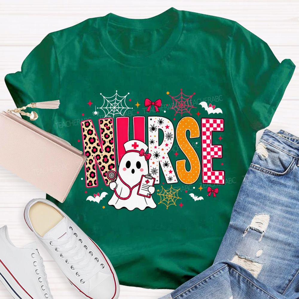 Spooky Ghost Nurse Halloween Vibes T-shirt