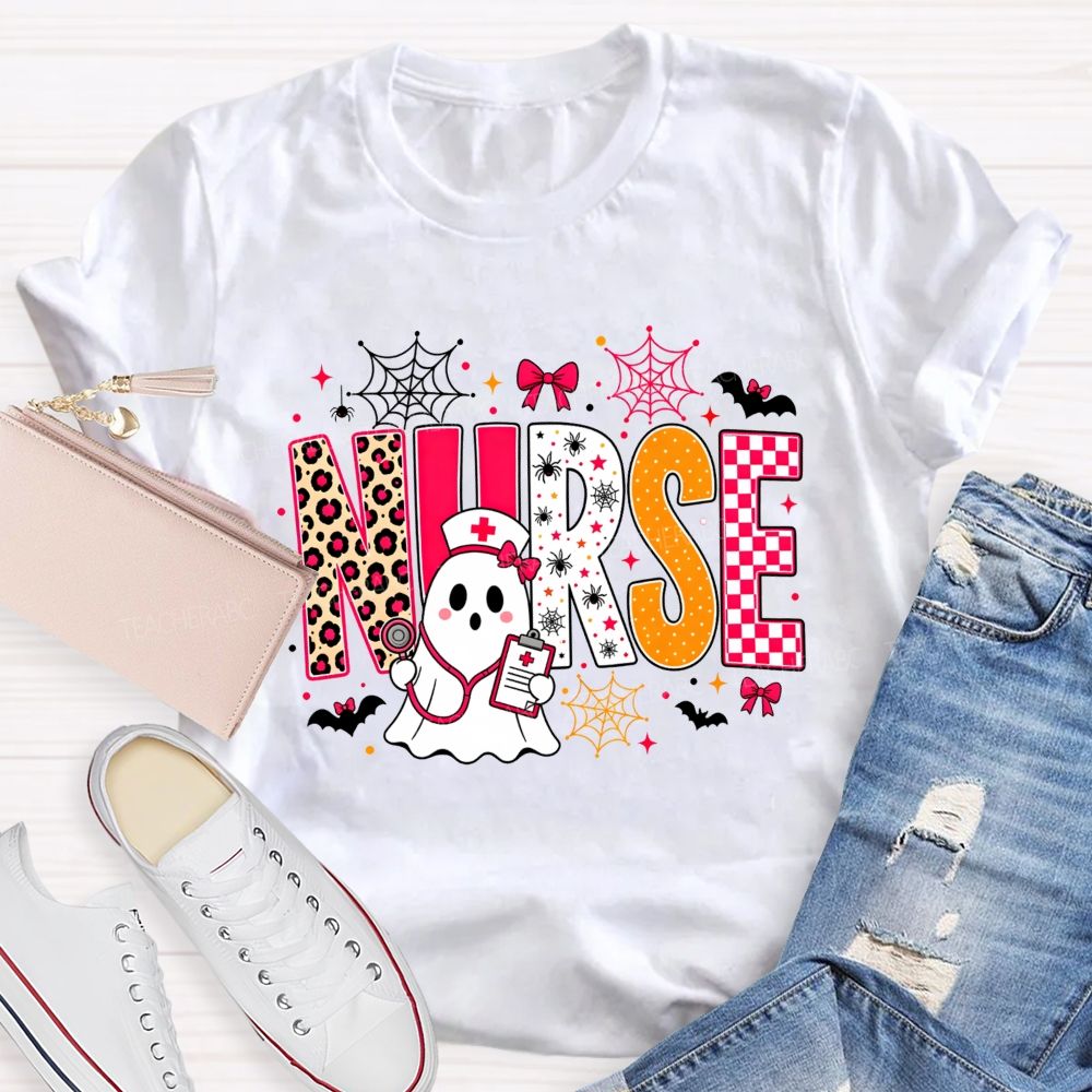 Spooky Ghost Nurse Halloween Vibes T-shirt