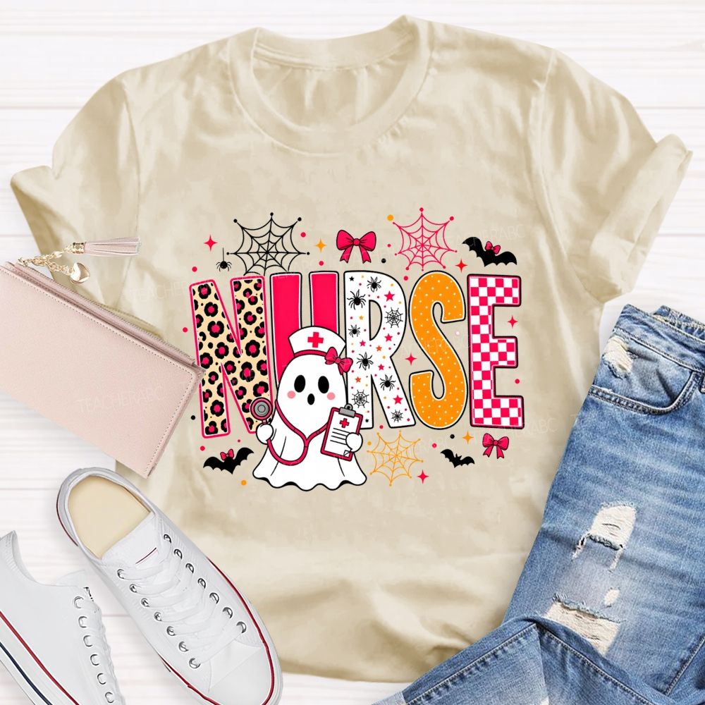Spooky Ghost Nurse Halloween Vibes T-shirt