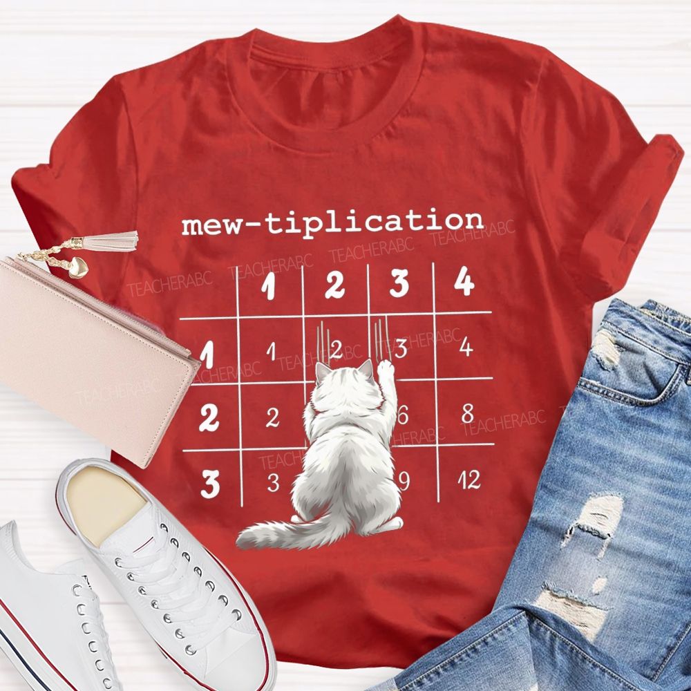 Mew Tiplication Cat Math Teacher T-shirt
