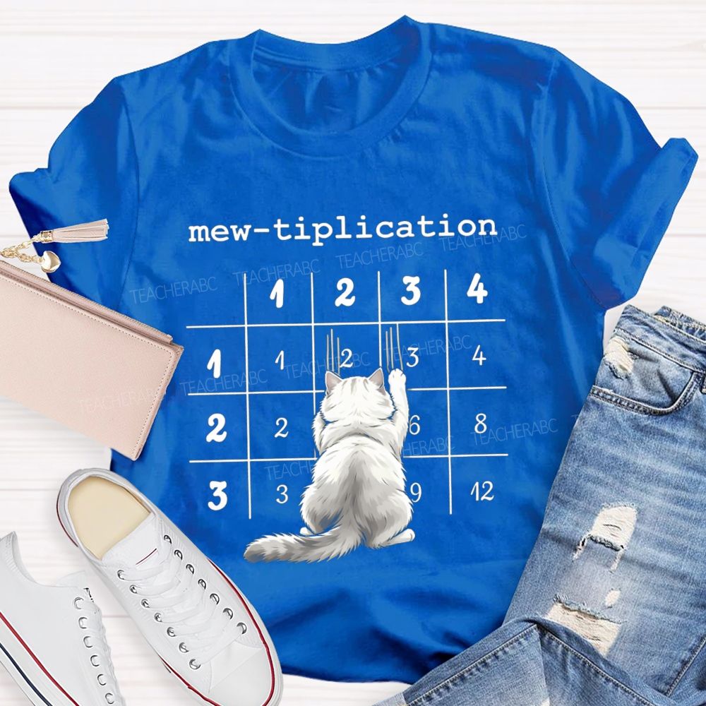Mew Tiplication Cat Math Teacher T-shirt