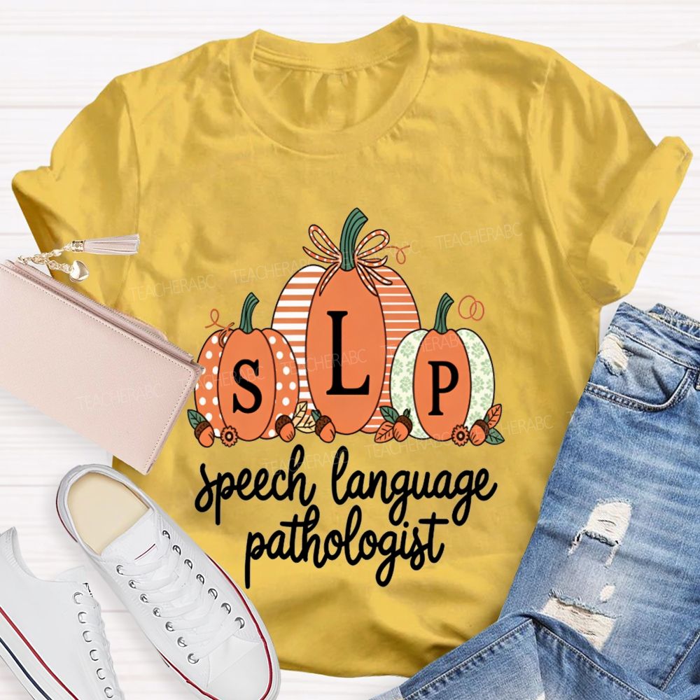 Fall Pumpkin Slp Speech Language Pathologist Teacher T-shirt