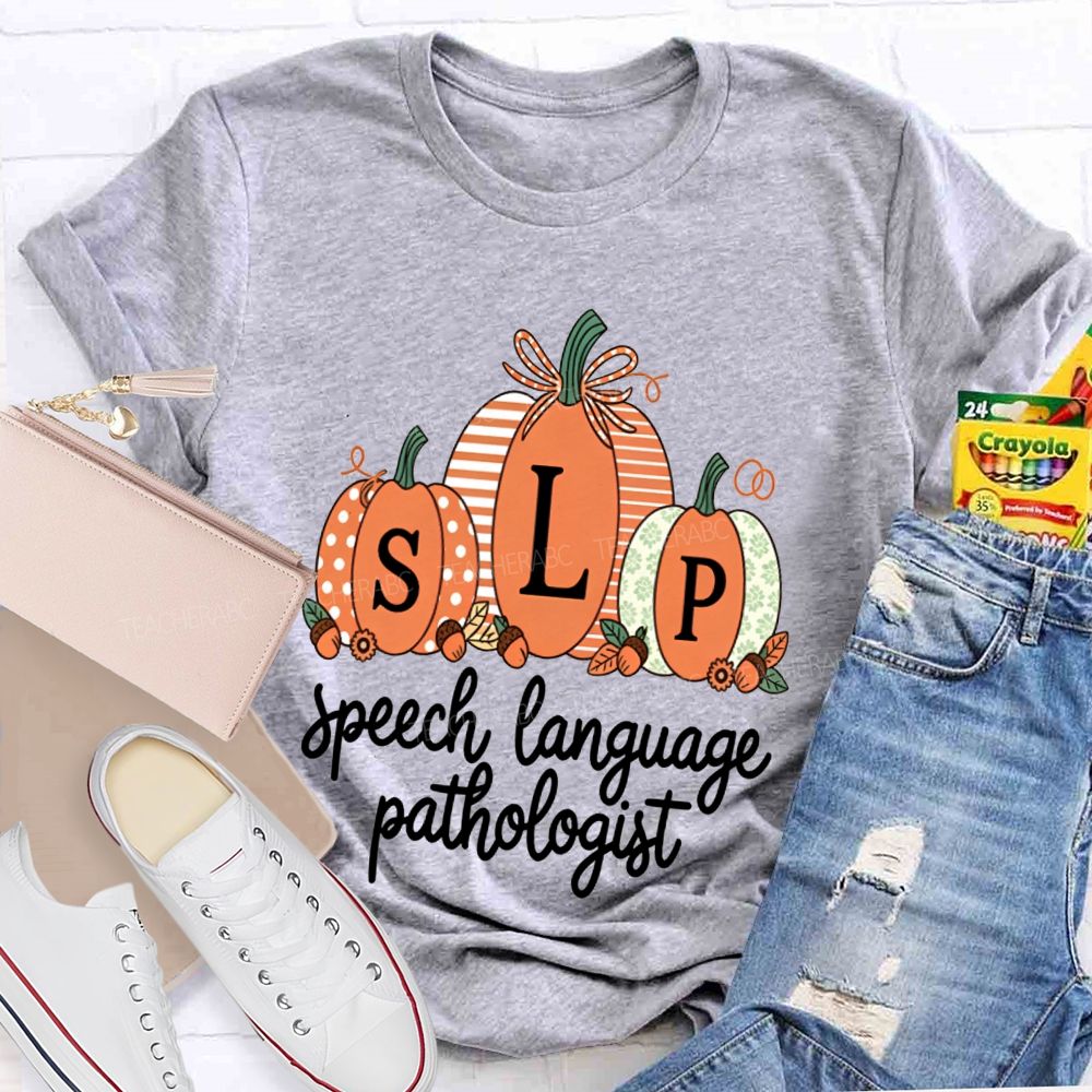 Fall Pumpkin Slp Speech Language Pathologist Teacher T-shirt