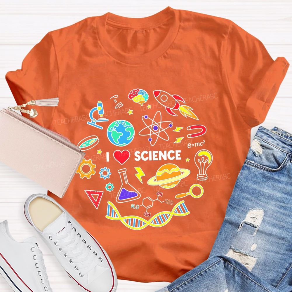 I Love Science Doodle Science Teacher T-shirt