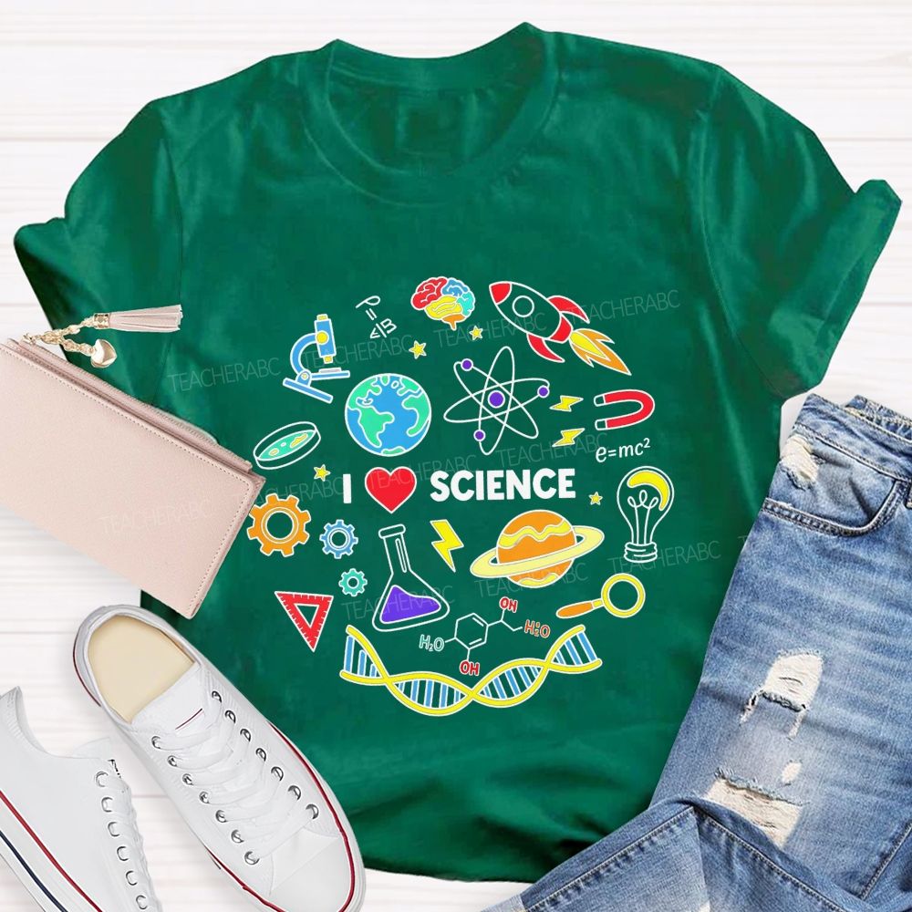 I Love Science Doodle Science Teacher T-shirt