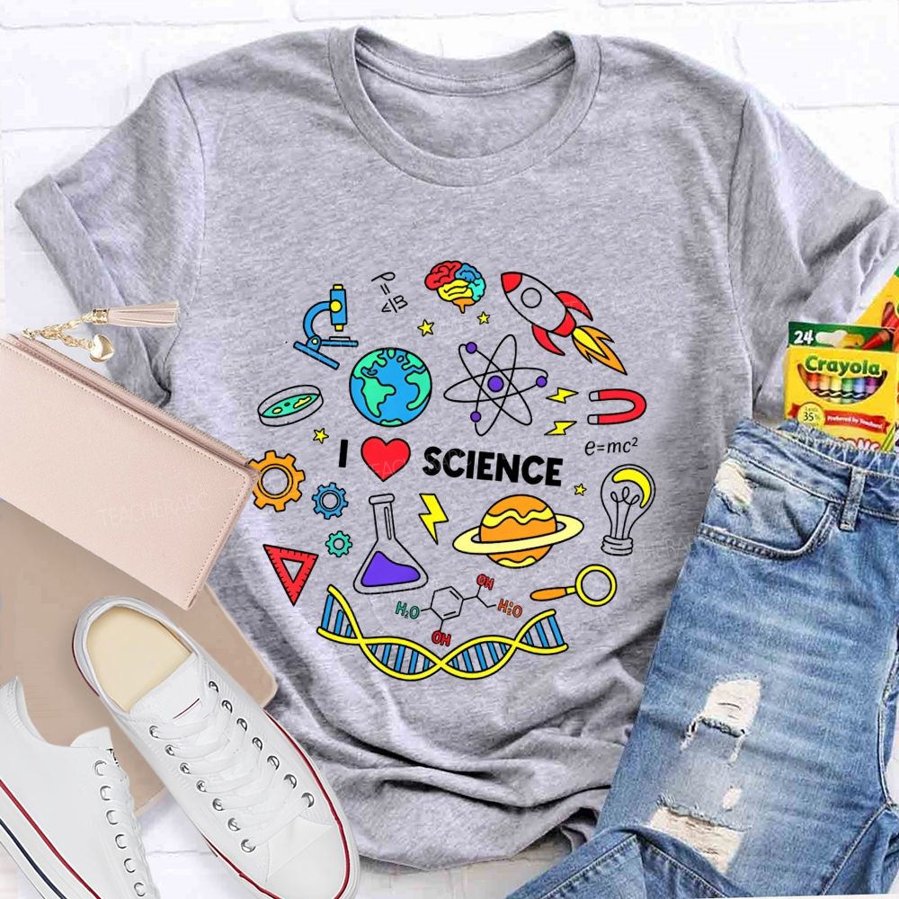 I Love Science Doodle Science Teacher T-shirt