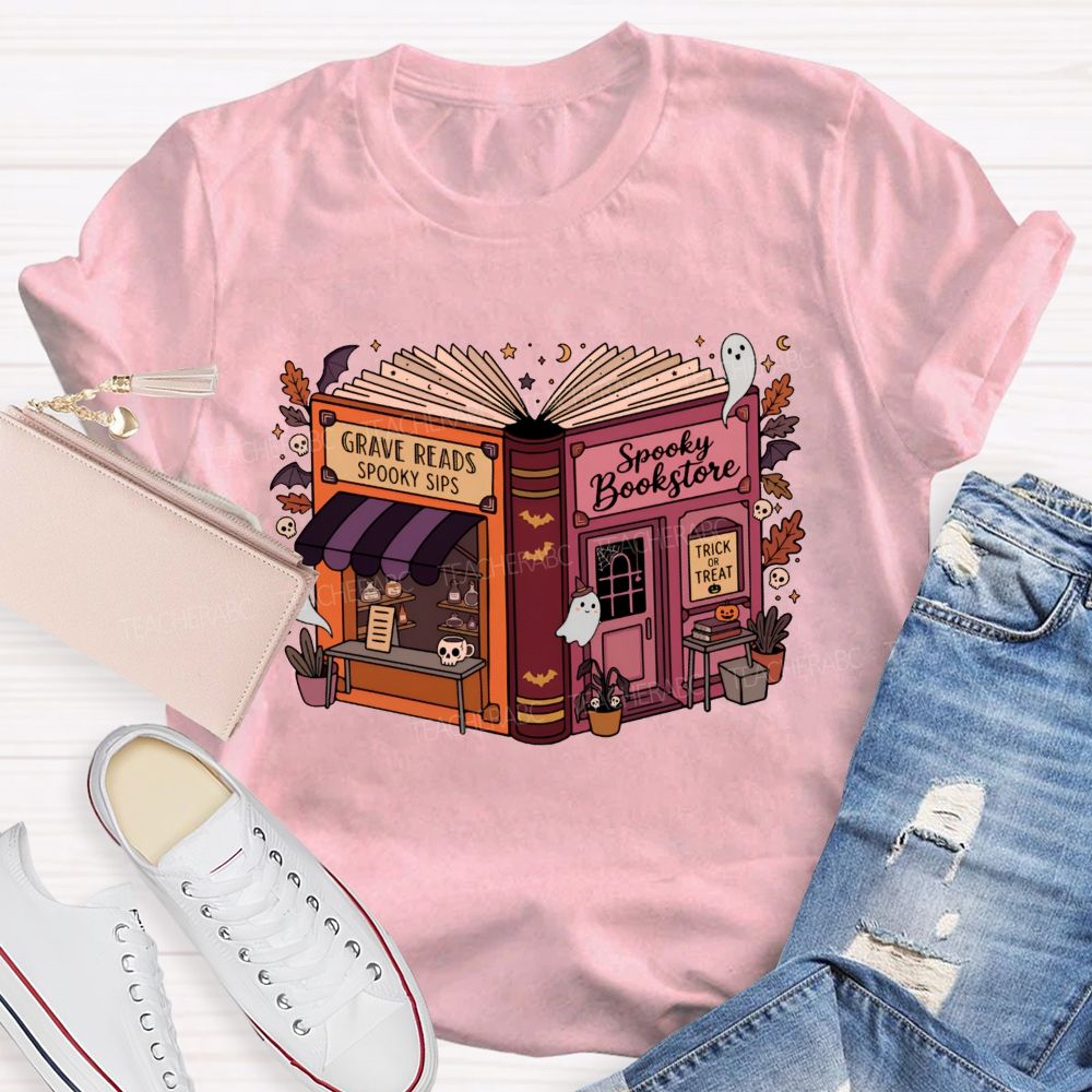 Reading Through The Spooky Season Halloween Teacher T-shirt