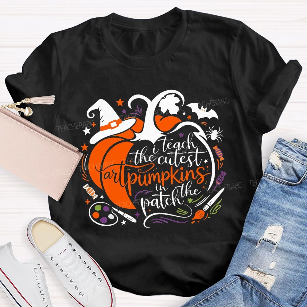 I Teach The Cutest Art Pumpkins In The Patch Art Teacher T-shirt